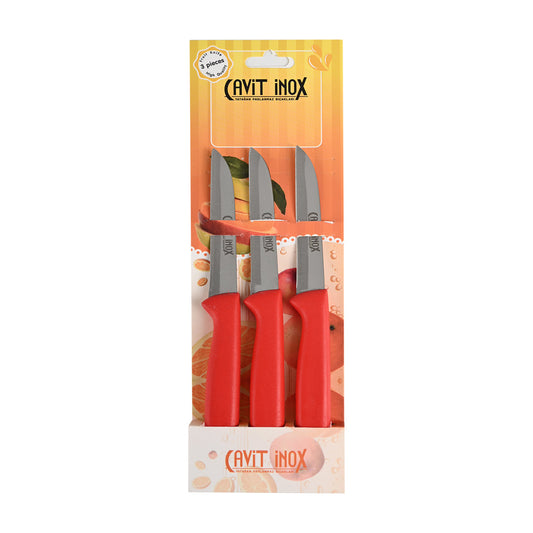 Fruit Knife Set of 3 Red