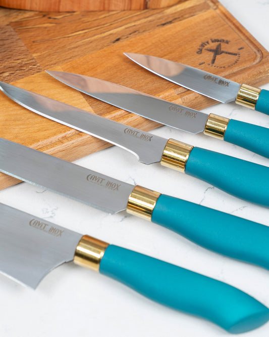 Lux 6 Piece Kitchen Knife Set Blue 