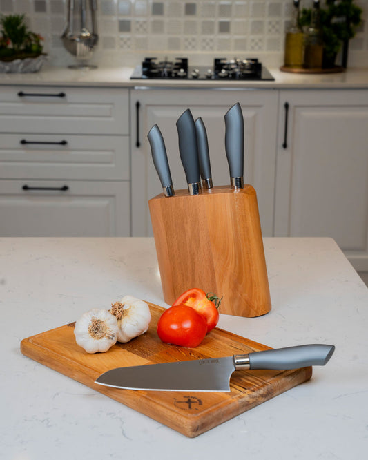 Lux 6 Piece Kitchen Knife Set Gray 