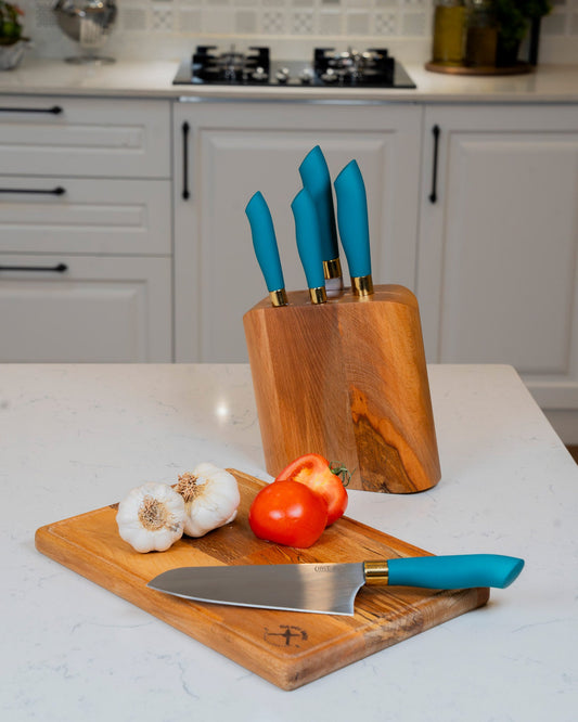 Lux 6 Piece Kitchen Knife Set Blue 