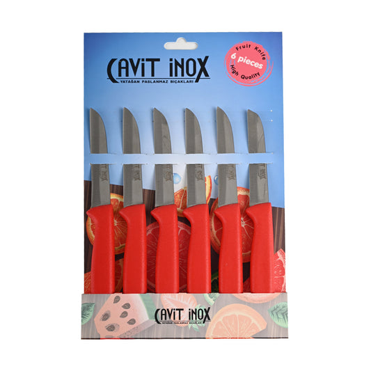 Fruit Knife Set of 6 Red