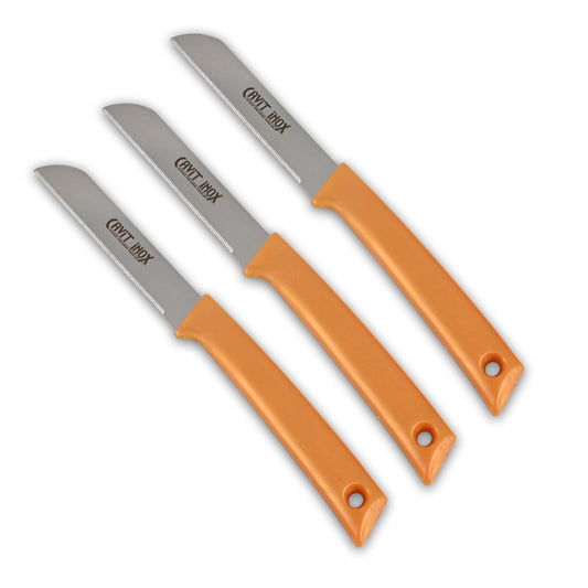 Serrated Yellow Fruit Knife Set of 3